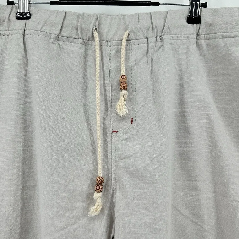 Sailwind Linen Blend Shorts Mens 2XL Tan Drawstring Beach Coastal Chino NWT